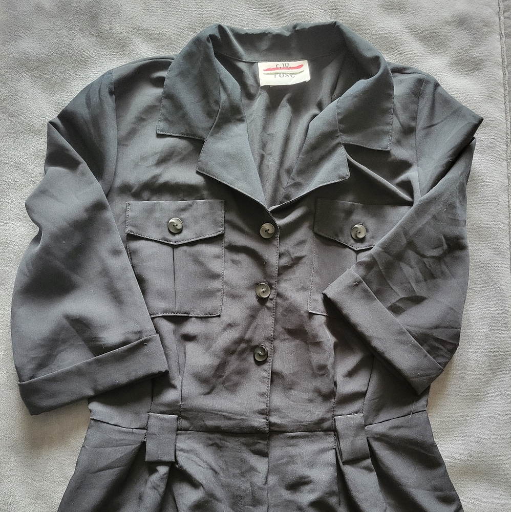 vintage black utility jumpsuit size small